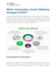 Which Commanding Content Marketing Strategies Of 2018?