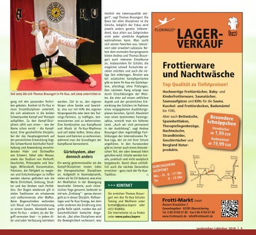 Tassilo, Ausgabe September/Oktober 2018 - Das Magazin rund um Weilheim und die Seen