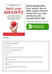 Ebook [Kindle] Hack Your Anxiety How to Make Anxiety Work for You in Life  Love  and All That You Do Forman EPUB  PDF