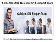 1-888-489-7936 Quicken 2018 Support Team