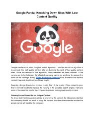 Google Panda  Knocking Down Sites With Low Content Quality