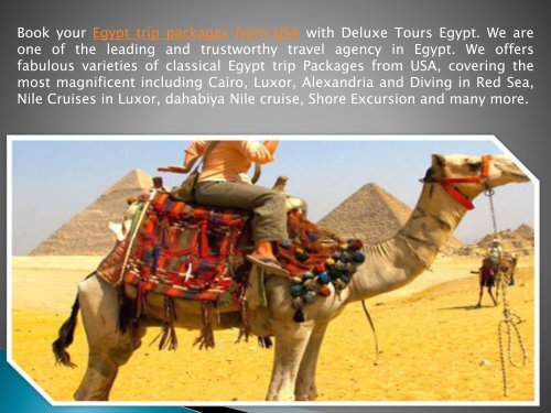 Book Best Travel Packages to Egypt from USA