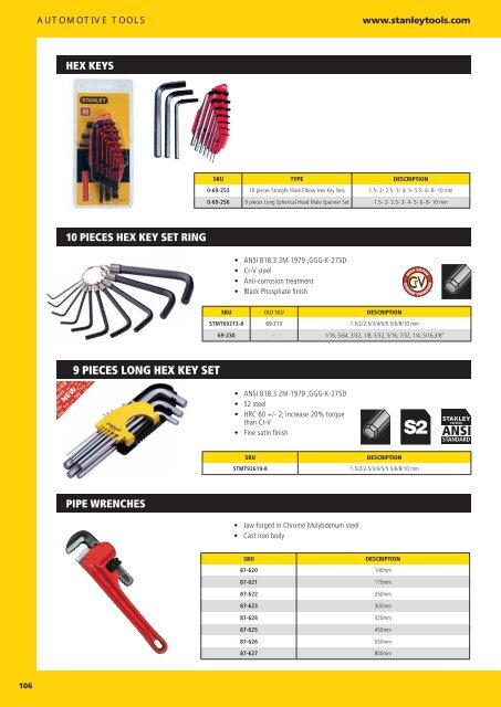 Stanley handtools catalogue