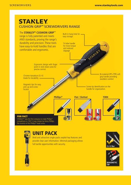 Stanley handtools catalogue