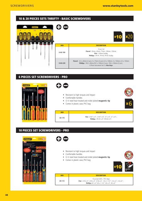 Stanley handtools catalogue