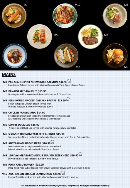 5SENSES VISTA MENU