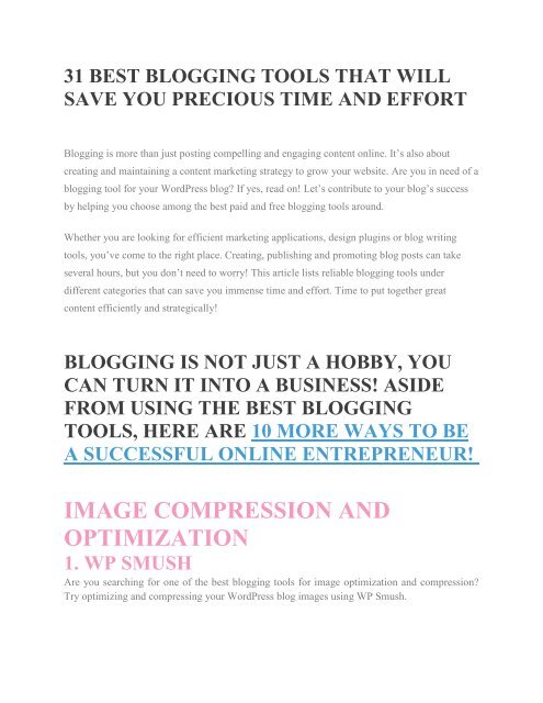 31 BEST BLOGGING TOOLS THAT WILL SAVE YOU PRECIOUS TIME AND EFFORT