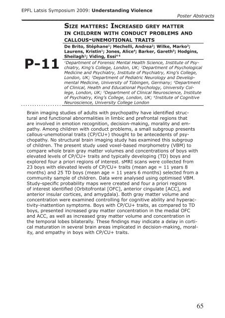 Program & Abstract Book - EPFL Latsis Symposium 2009