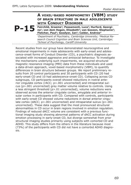 Program & Abstract Book - EPFL Latsis Symposium 2009