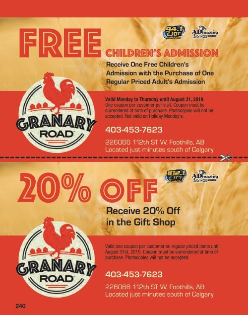 South Alberta - 2018/19 ADMAZING SAVINGS COUPON BOOKS