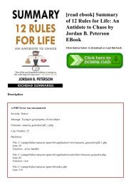 PDF] DOWNLOAD READ Summary of 12 Rules for Life An Antidote to Chaos by Jordan  B. Peterson (Ebook pdf)