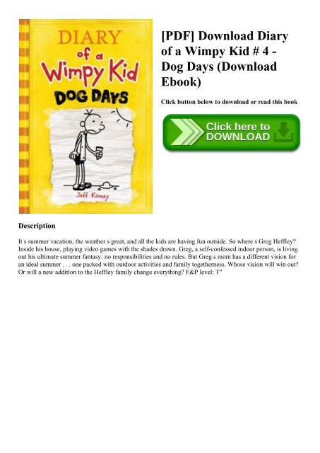 Pdf Download Diary Of A Wimpy Kid 4 Dog Days Download Ebook Pdf Download Diary Of A Wimpy Kid 4 Dog Days Download Ebook