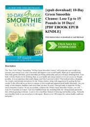 {epub download} 10-Day Green Smoothie Cleanse Lose Up to 15 Pounds in 10 Days! [PDF EBOOK EPUB KINDLE]