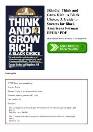 {Kindle} Think and Grow Rich A Black Choice A Guide to Success for Black Americans Forman EPUB  PDF