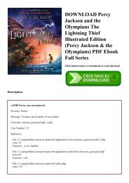 DOWNLOAD Percy Jackson and the Olympians The Lightning Thief Illustrated Edition (Percy Jackson & the Olympians) PDF Ebook Full Series