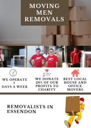 Moving Men Removals - One of the Renowned Removalists in Essendon