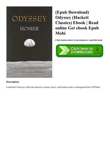 (Epub Download) Odyssey (Hackett Classics) Ebook  Read online Get ebook Epub Mobi