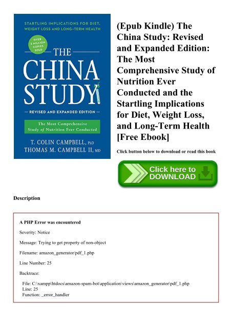 Epub Kindle The China Study Revised And Expanded Edition -