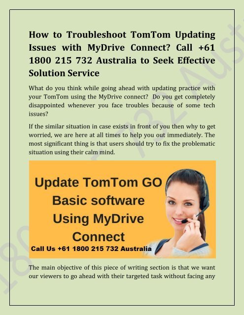Updating problems with MyDrive Connect