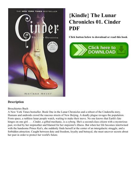 {Kindle} The Lunar Chronicles 01. Cinder PDF