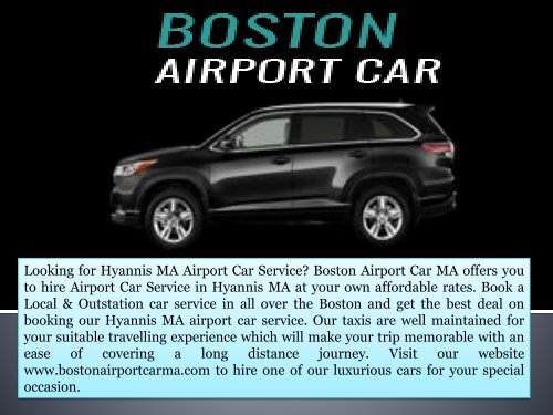 Hyannis MA Airport Car