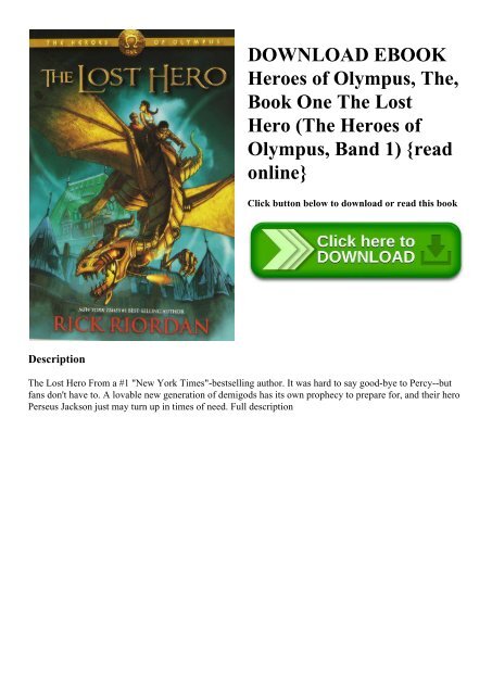 Download Ebook Heroes Of Olympus The Book One The Lost Hero The Heroes Of Olympus Band Download Ebook Heroes Of Olympus The Book One The Lost Hero The Heroes Of Olympus Band