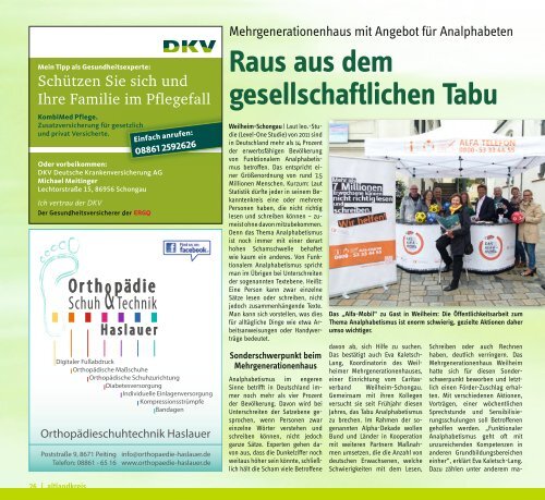 Altlandkreis Ausgabe September/Oktober 2018 - Das Magazin für den westlichen Pfaffenwinkel