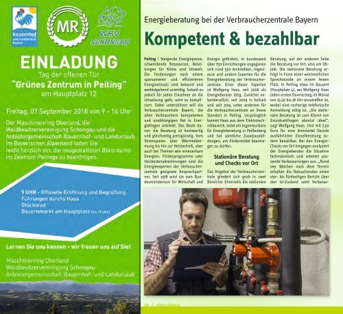 Altlandkreis Ausgabe September/Oktober 2018 - Das Magazin für den westlichen Pfaffenwinkel