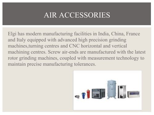 AS Equipment- Authorized Dealer of ELGI Air Compressors