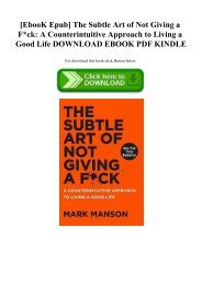 [EbooK Epub] The Subtle Art of Not Giving a Fck A Counterintuitive Approach to Living a Good Life DOWNLOAD EBOOK PDF KINDLE