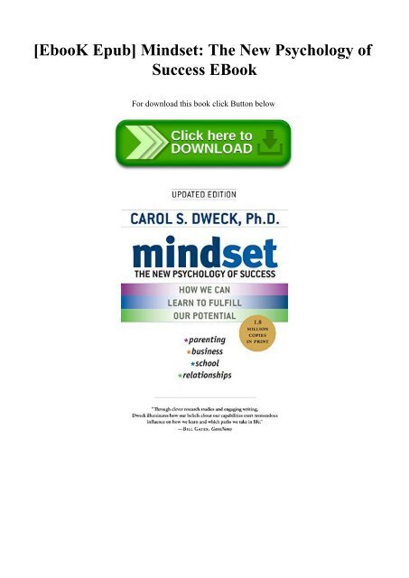 mindset: the new psychology of success epub free download