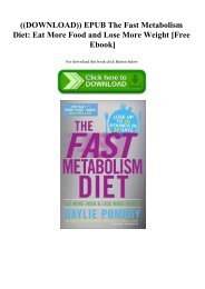 ((DOWNLOAD)) EPUB The Fast Metabolism Diet Eat More Food and Lose More Weight [Free Ebook]