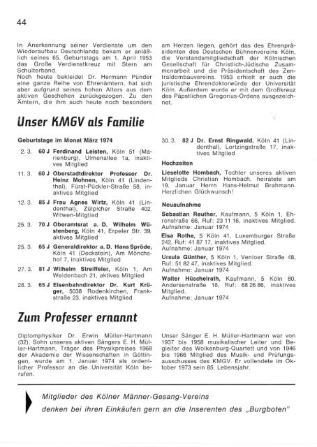 Der Burgbote 1974 (Jahrgang 54)