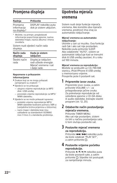 Sony MHC-EC719iP - MHC-EC719IP Istruzioni per l'uso Bosniaco