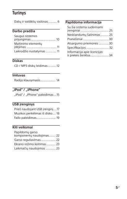 Sony MHC-EC719iP - MHC-EC719IP Istruzioni per l'uso Lituano