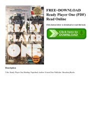 FREE~DOWNLOAD Ready Player One (PDF) Read Online