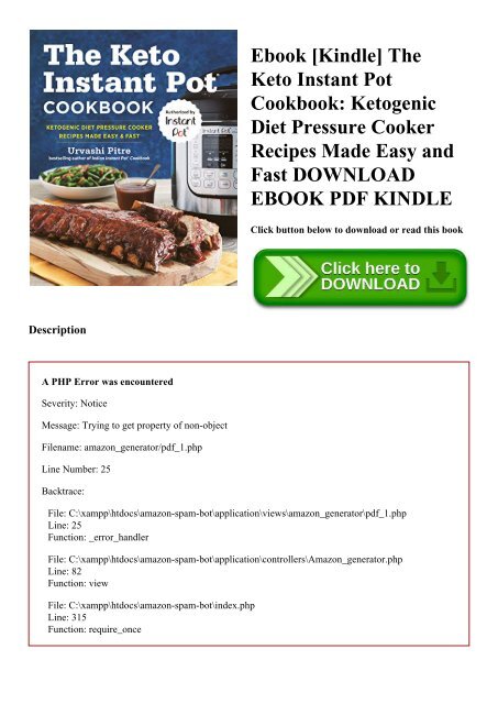Ebook [Kindle] The Keto Instant Pot Cookbook Ketogenic Diet Pressure Cooker Recipes Made Easy and Fast DOWNLOAD EBOOK PDF KINDLE