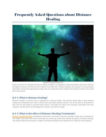 Distance Healing Treatments