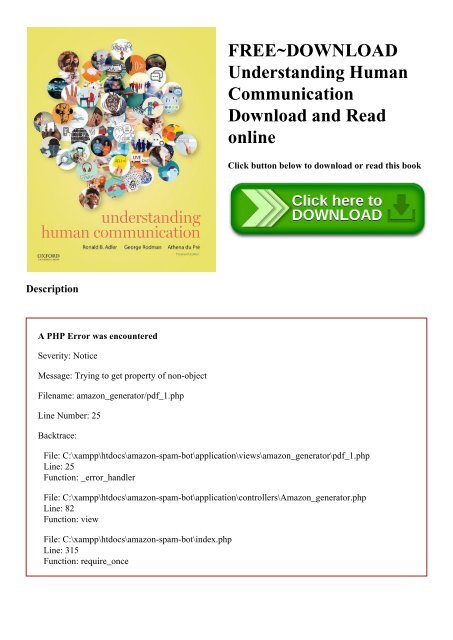 FREE~DOWNLOAD Understanding Human Communication Download and Read online
