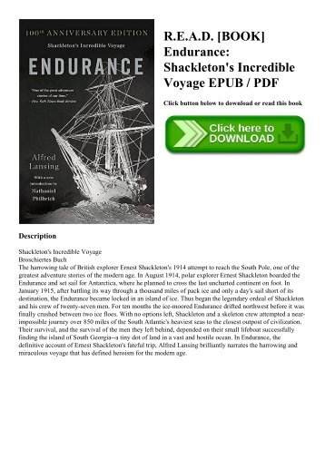R.E.A.D. [BOOK] Endurance Shackleton's Incredible Voyage EPUB  PDF