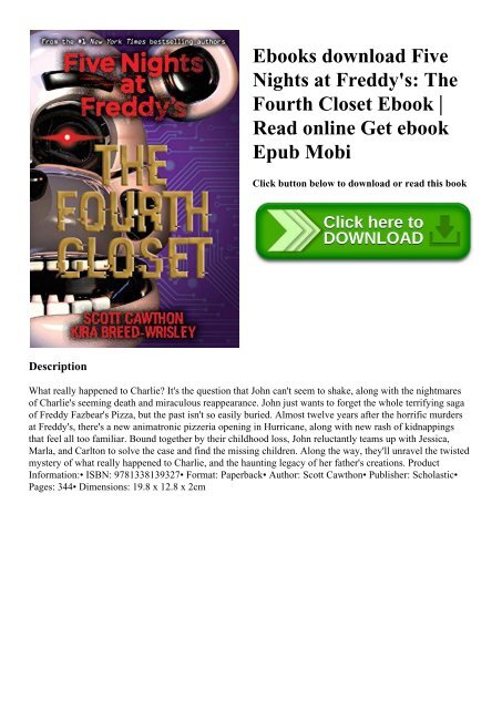 Ebooks download Five Nights at Freddy's The Fourth Closet Ebook  Read online Get ebook Epub Mobi