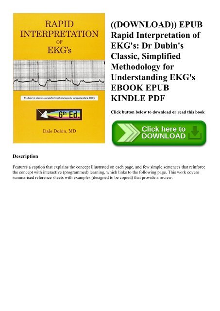 ((DOWNLOAD)) EPUB Rapid Interpretation of EKG's Dr Dubin's Classic  Simplified Methodology for Understanding EKG's EBOOK EPUB KINDLE PDF