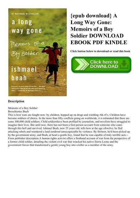 Epub Download A Long Way Gone Memoirs Of A Boy Soldier Download Ebook Pdf Kindle