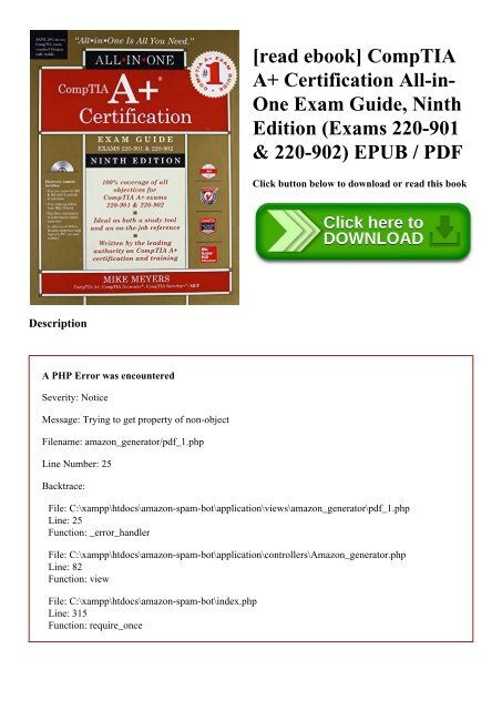 [read ebook] CompTIA A+ Certification All-in-One Exam Guide  Ninth Edition (Exams 220-901 & 220-902) EPUB  PDF