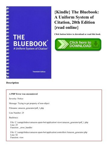 {Kindle} The Bluebook A Uniform System of Citation  20th Edition {read online}