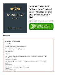 DOWNLOAD FREE Business Law Text and Cases (Mindtap Course List) Forman EPUB  PDF