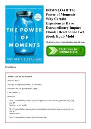 DOWNLOAD The Power of Moments Why Certain Experiences Have Extraordinary Impact Ebook  Read online Get ebook Epub Mobi