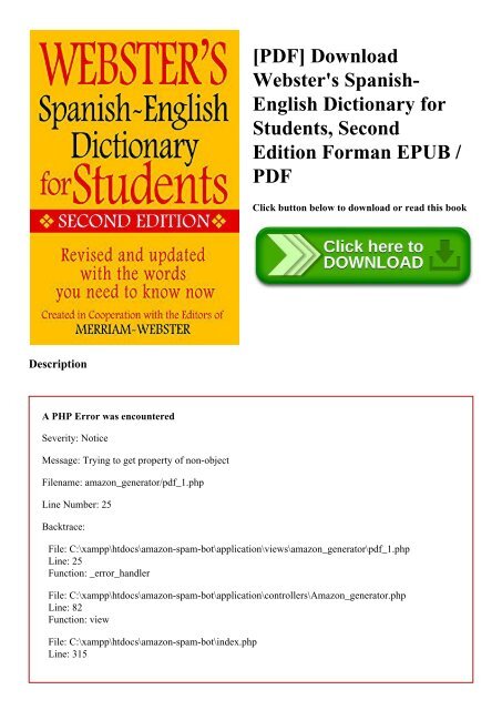Pdf Download Webster S Spanish English Dictionary For Students