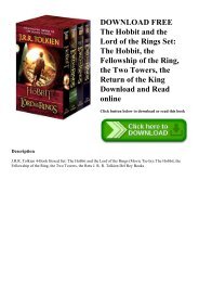 DOWNLOAD FREE The Hobbit and the Lord of the Rings Set The Hobbit  the Fellowship of the Ring  the Two Towers  the Return of the King Download and Read online