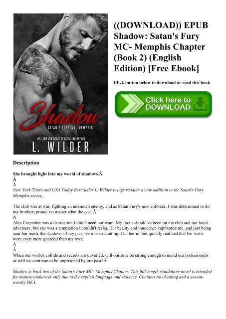 Download Epub Shadow Satans Fury Mc Memphis Chapter - 